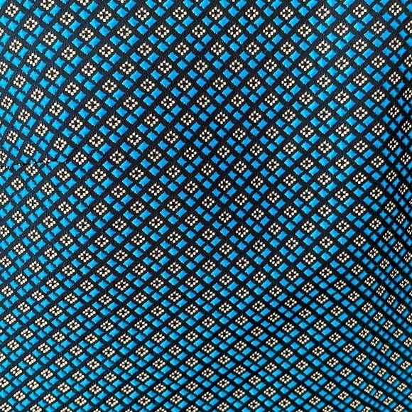 NWOT Club Monaco Blue white Dotted Jacquard Shift Dress sleeveless v neck SZ 0 - Picture 3 of 13